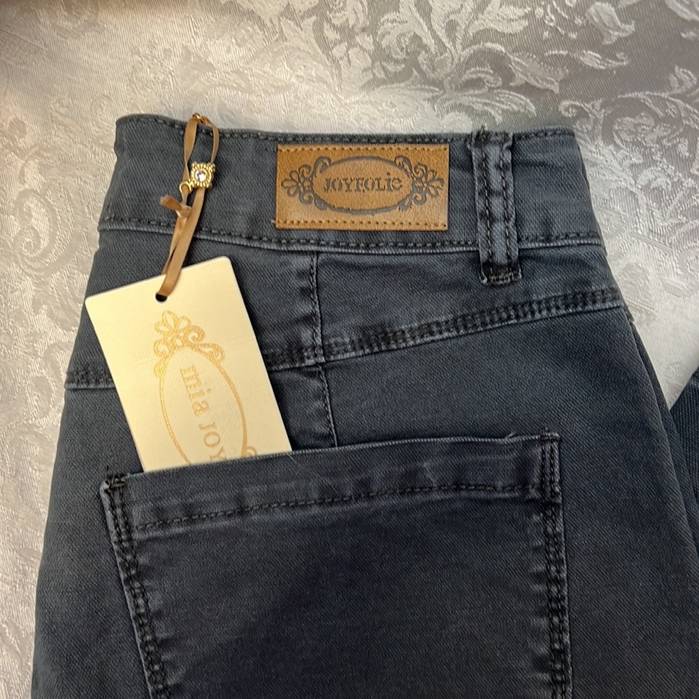 NEW Joyfolie Avina Wide Leg Cropped Pants Indigo - Picture 9 of 10